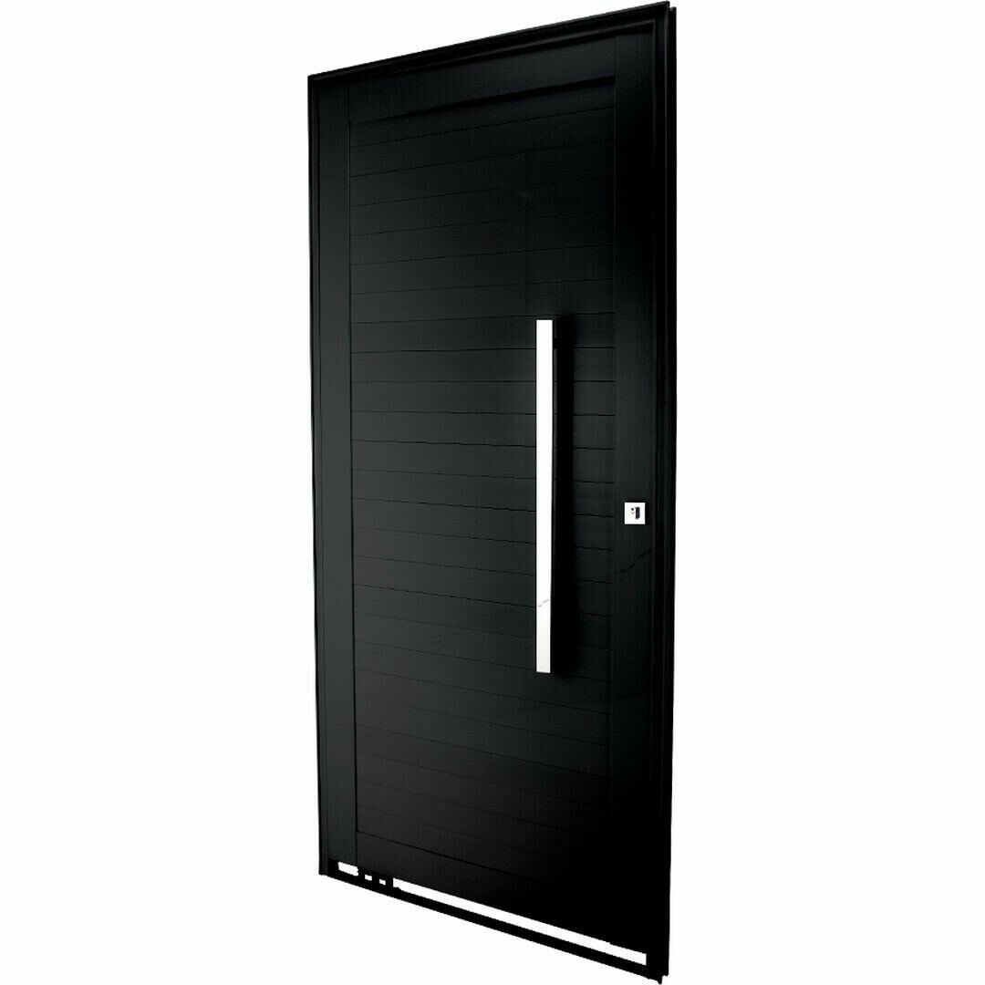 RIKO　黒　38 Porta Pivotante De Alumínio Lambril 2,40 X 1,20 Com Frisos Puxador